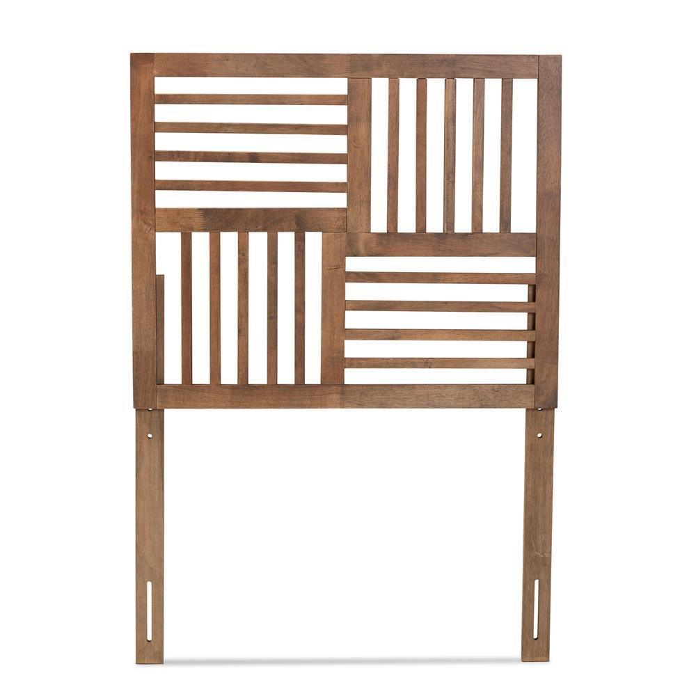 Adler Modern and Contemporary Transitional Ash Walnut Finished Wood Twin Size Headboard FredCo