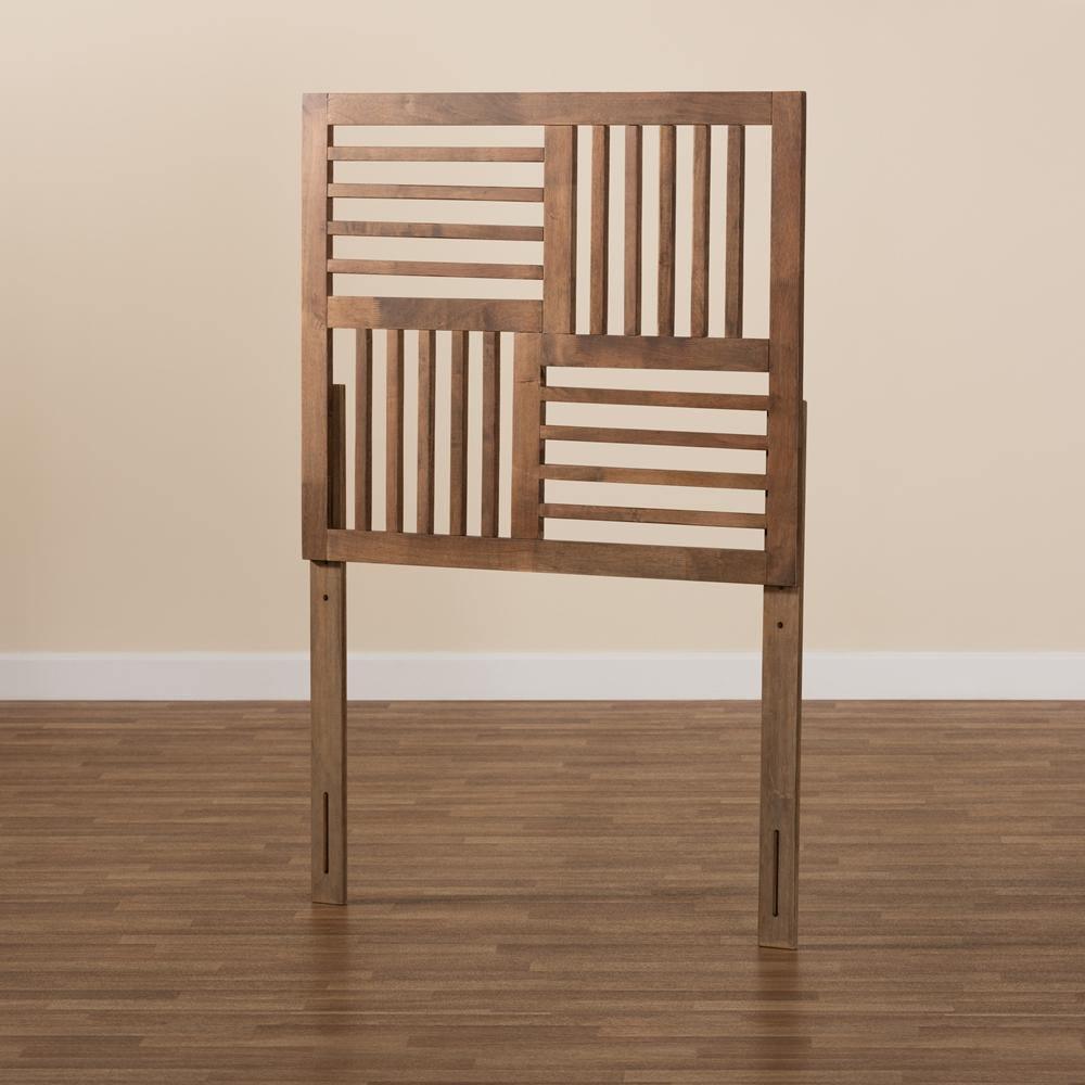 Adler Modern and Contemporary Transitional Ash Walnut Finished Wood Twin Size Headboard FredCo
