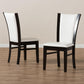 Adley Modern and Contemporary Dark Brown Finished White Faux Leather Dining Chair Set of 2 FredCo