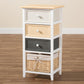Adonis Mid-Century Modern Transitional Multi-Colored Wood 3-Drawer Storage Unit with Basket FredCo