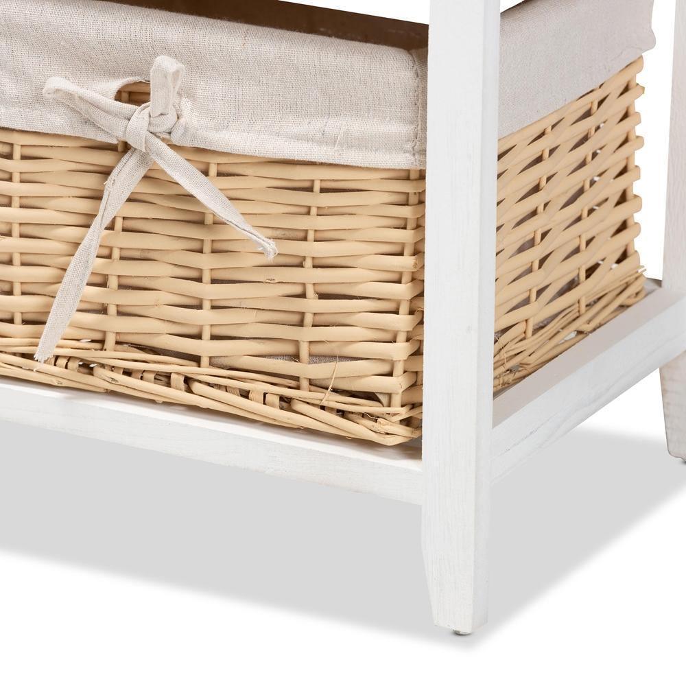 Adonis Mid-Century Modern Transitional Multi-Colored Wood 3-Drawer Storage Unit with Basket FredCo