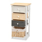 Adonis Mid-Century Modern Transitional Multi-Colored Wood 3-Drawer Storage Unit with Basket FredCo