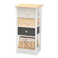 Adonis Mid-Century Modern Transitional Multi-Colored Wood 3-Drawer Storage Unit with Basket FredCo