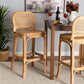 Adrena Modern Bohemian Natural Brown Rattan Bar Stool FredCo