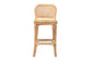 Adrena Modern Bohemian Natural Brown Rattan Bar Stool FredCo