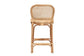 Adrena Modern Bohemian Natural Brown Rattan Counter Stool FredCo