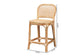 Adrena Modern Bohemian Natural Brown Rattan Counter Stool FredCo