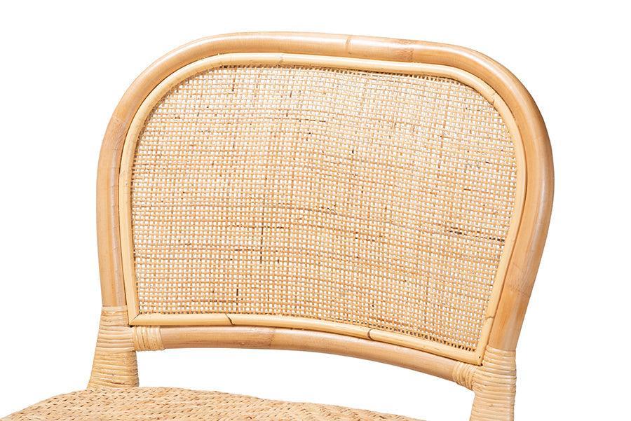 Adrena Modern Bohemian Natural Brown Rattan Counter Stool FredCo