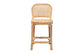 Adrena Modern Bohemian Natural Brown Rattan Counter Stool FredCo