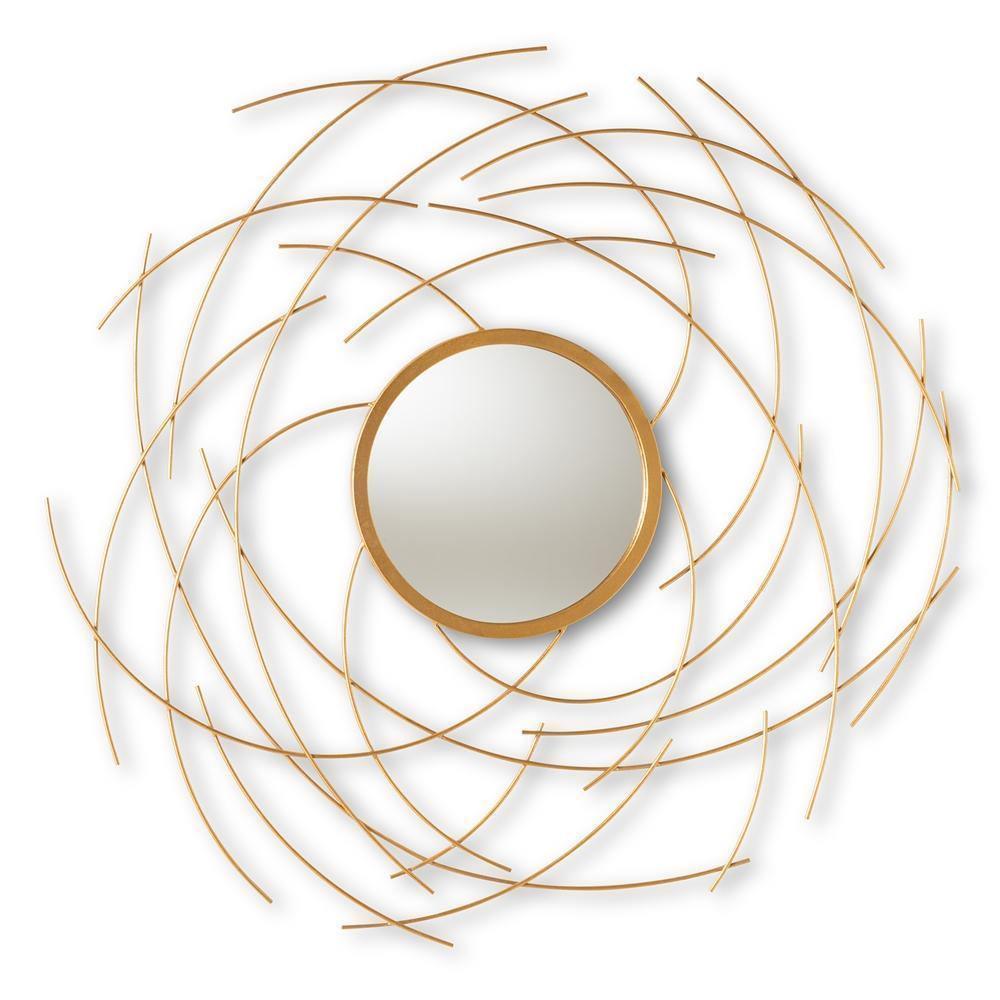 Aelius Modern and Contemporary Gold Finished Accent Wall Mirror FredCo