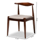 Aeron Mid-Century Modern Light Gray Fabric Upholstered Walnut Finished Wood Dining Chair Set of 2 FredCo