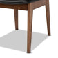 Afton Mid-Century Modern Black Faux Leather Upholstered and Walnut Brown Finished Wood 2-Piece Dining Chair Set FredCo