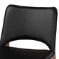 Afton Mid-Century Modern Black Faux Leather Upholstered and Walnut Brown Finished Wood 2-Piece Dining Chair Set FredCo