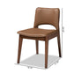 Afton Mid-Century Modern Brown Faux Leather Upholstered and Walnut Brown Finished Wood 2-Piece Dining Chair Set FredCo