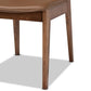 Afton Mid-Century Modern Brown Faux Leather Upholstered and Walnut Brown Finished Wood 7-Piece Dining Set FredCo