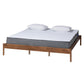Agatis Mid-Century Modern Ash Walnut Finished Wood King Size Bed Frame FredCo
