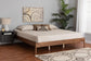 Agatis Mid-Century Modern Ash Walnut Finished Wood Queen Size Bed Frame FredCo