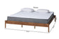 Agatis Mid-Century Modern Ash Walnut Finished Wood Queen Size Bed Frame FredCo