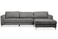 Agnew Contemporary Grey Microfiber Right Facing Sectional Sofa FredCo
