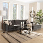 Agnew Contemporary Grey Microfiber Right Facing Sectional Sofa FredCo