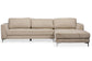 Agnew Contemporary Light Beige Microfiber Right Facing Sectional Sofa FredCo