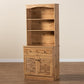 AGNI Modern and oak brown Finished Wood Buffett And Hutch Kitchen Cabinet FredCo