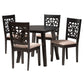 Aiden Modern Beige Fabric and Dark Brown Finished Wood 5-Piece Dining Set FredCo