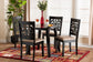 Aiden Modern Beige Fabric and Dark Brown Finished Wood 5-Piece Dining Set FredCo
