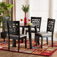 Aiden Modern Grey Fabric and Dark Brown Finished Wood 5-Piece Dining Set FredCo