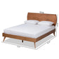 Aimi Mid-Century Modern Walnut Brown Finished Wood King Size Platform Bed FredCo