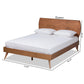 Aimi Mid-Century Modern Walnut Brown Finished Wood King Size Platform Bed FredCo
