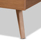 Aimi Mid-Century Modern Walnut Brown Finished Wood Queen Size Platform Bed FredCo