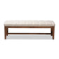 Ainsley Modern and Contemporary Light Beige Fabric Upholstered Walnut Finished Solid Rubberwood Bench FredCo