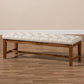 Ainsley Modern and Contemporary Light Beige Fabric Upholstered Walnut Finished Solid Rubberwood Bench FredCo