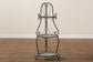 Airell Modern and Contemporary Multi-Colored Glass and Black Metal 3-Tier Plant Stand FredCo