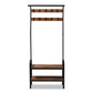 Aislin Vintage Rustic Industrial Distressed Wood and Black Metal Finished Entryway Hall Tree FredCo