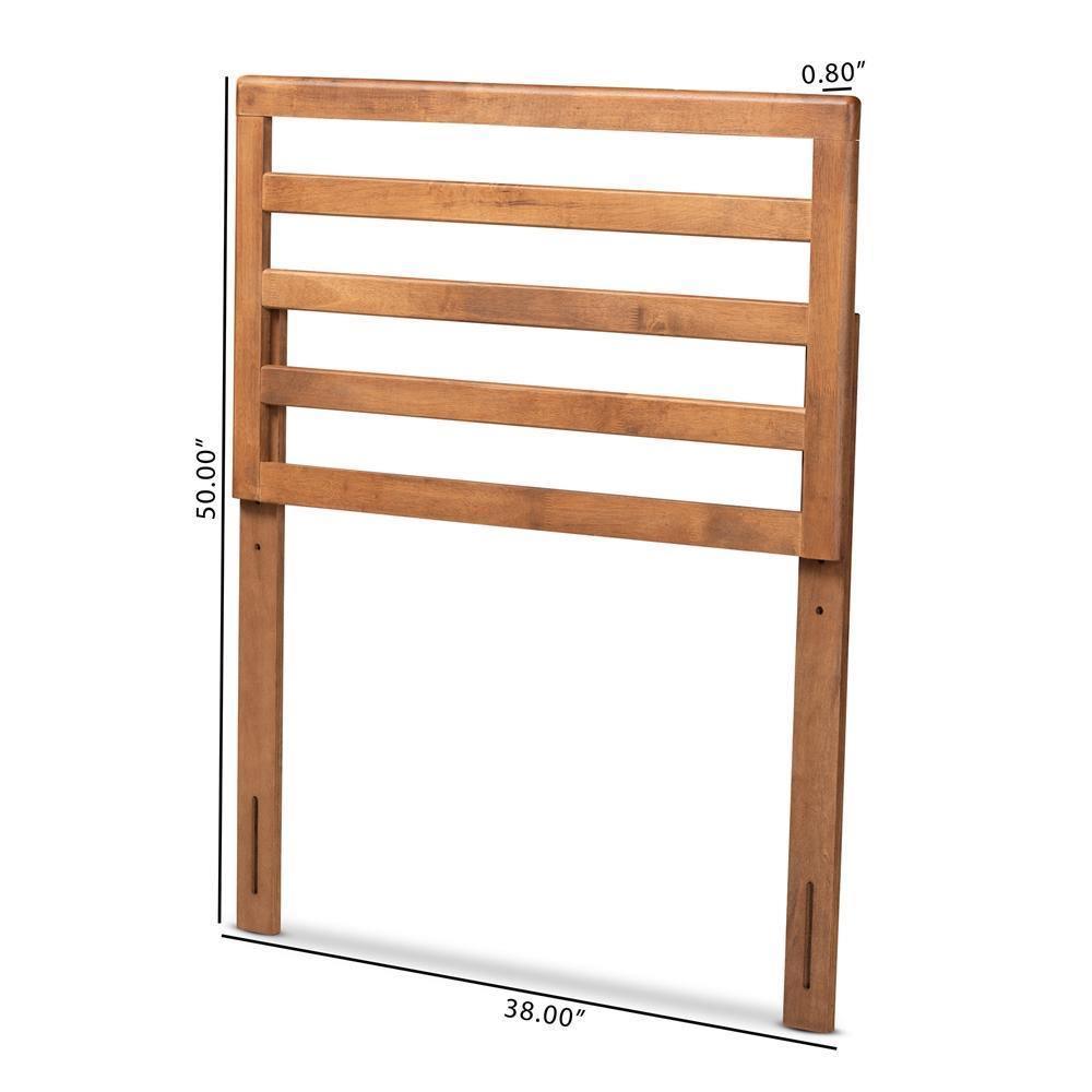 Akemi Modern and Contemporary Ash Walnut Finished Wood Twin Size Headboard FredCo