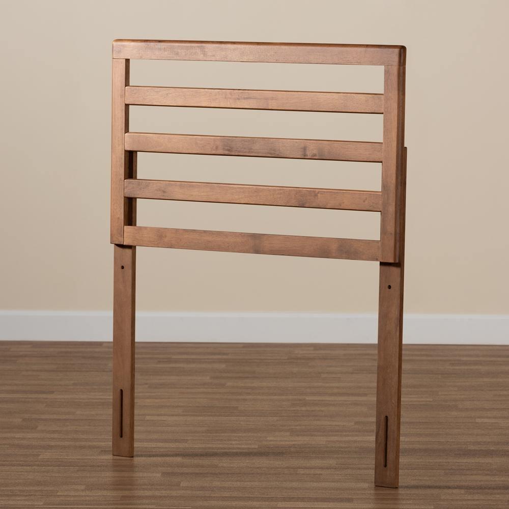 Akemi Modern and Contemporary Ash Walnut Finished Wood Twin Size Headboard FredCo