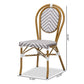 Alaire Classic French Indoor and Outdoor Grey and White Bamboo Style Stackable 2-Piece Bistro Dining Chair Set FredCo