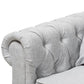 Alaise Modern Classic Grey Linen Tufted Scroll Arm Chesterfield 3-Piece Living Room Set FredCo