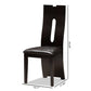 Alani Modern and Contemporary Dark Brown Faux Leather Upholstered Dining Chair Set of 2 FredCo