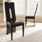 Alani Modern and Contemporary Dark Brown Faux Leather Upholstered Dining Chair Set of 2 FredCo