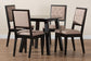 Alani Modern Beige Fabric and Dark Brown Finished Wood 5-Piece Dining Set FredCo