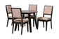 Alani Modern Beige Fabric and Dark Brown Finished Wood 5-Piece Dining Set FredCo