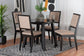 Alani Modern Beige Fabric and Dark Brown Finished Wood 5-Piece Dining Set FredCo