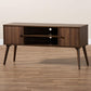 Alard Mid-Century Modern Walnut Brown Finished 2-Door Wood TV Stand FredCo