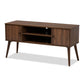 Alard Mid-Century Modern Walnut Brown Finished 2-Door Wood TV Stand FredCo