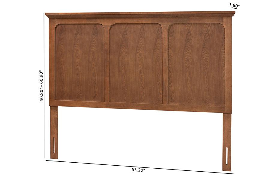 Alarice Classic and Traditional Ash Walnut Finished Wood Queen Size Headboard FredCo