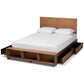 Alba Modern Transitional Ash Walnut Brown Finished Wood Queen Size 4-Drawer Platform Storage Bed FredCo