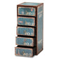 Alba Vintage Rustic French Inspired Blue Finished Wood 5-Drawer Accent Storage Cabinet FredCo